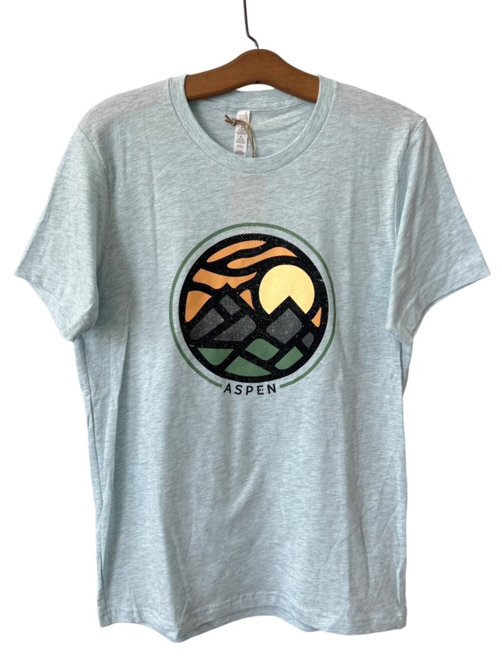 Good Land Supply Co. Graphic Tee Medium Aspen Heather Prism Ice Blue Basic NEW